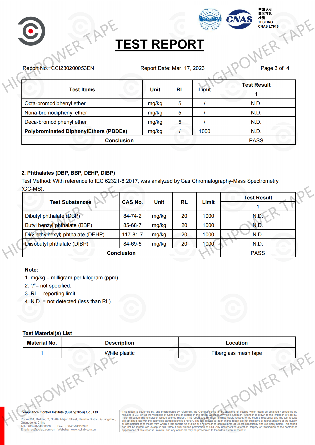 TEST REPORT 